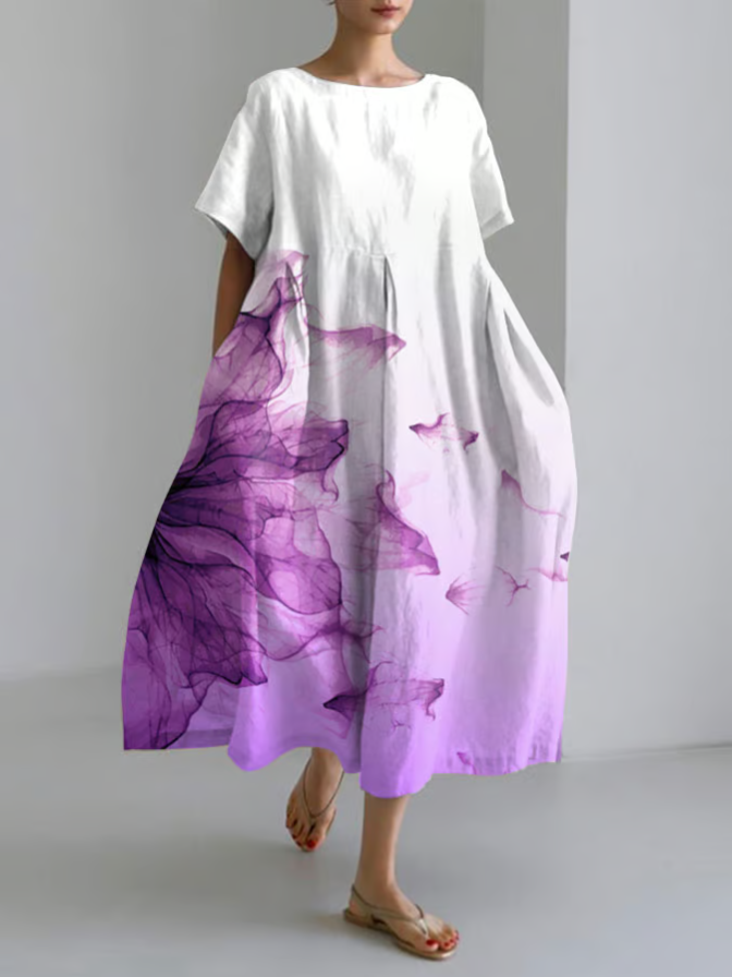 Valerie | Women's Purple Floral Print Casual Dress