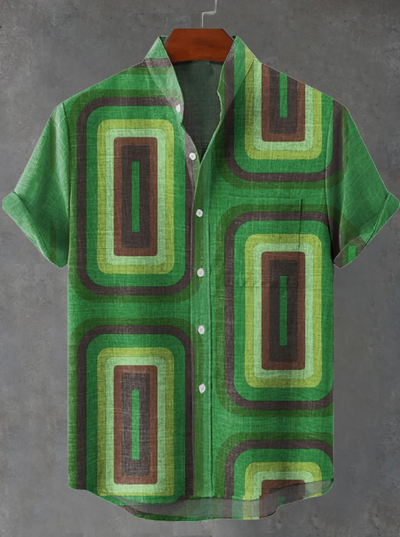 Graham Vintage Rectangular Wallpaper Emerald Art Print Casual Shirt