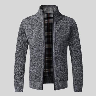 Torben | Knitted vest with checked pattern inside