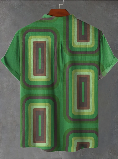 Graham Vintage Rectangular Wallpaper Emerald Art Print Casual Shirt