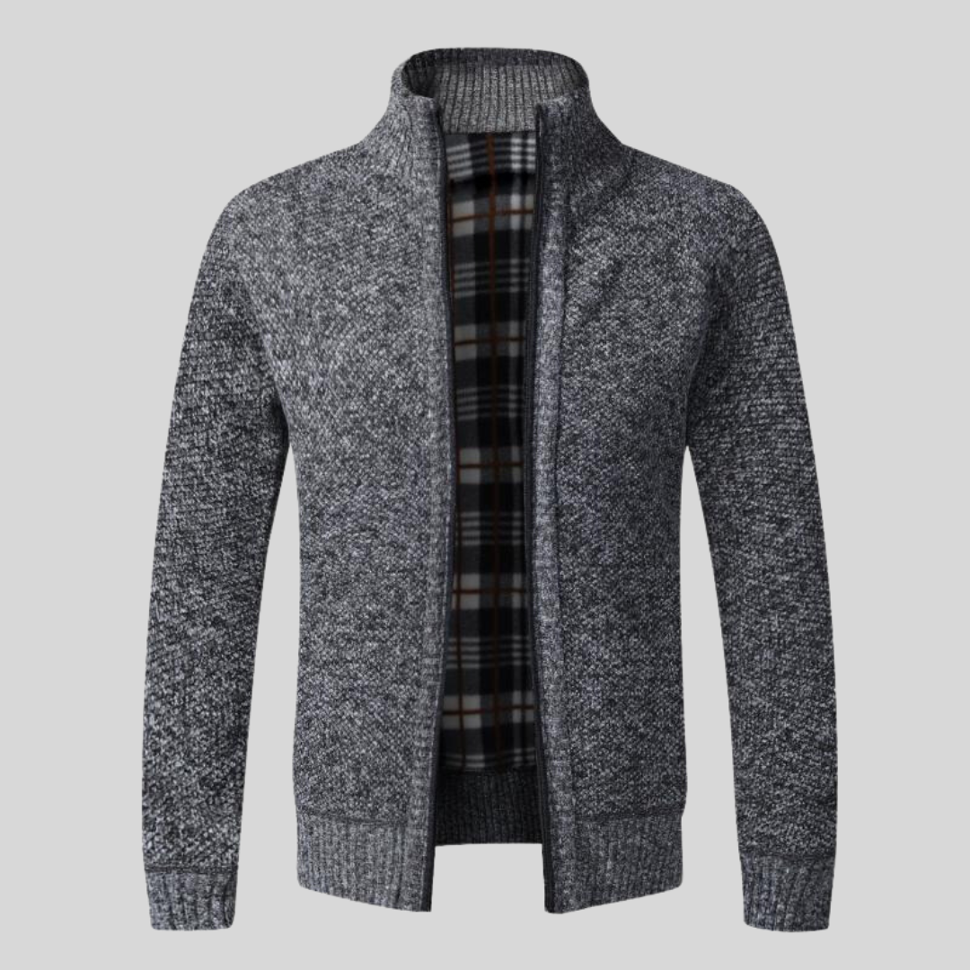 Torben | Knitted vest with checkered pattern inside