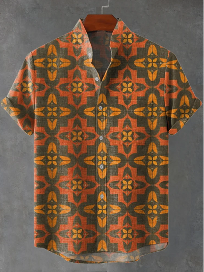 Theo Retro Wallpaper Art Print Casual Shirt