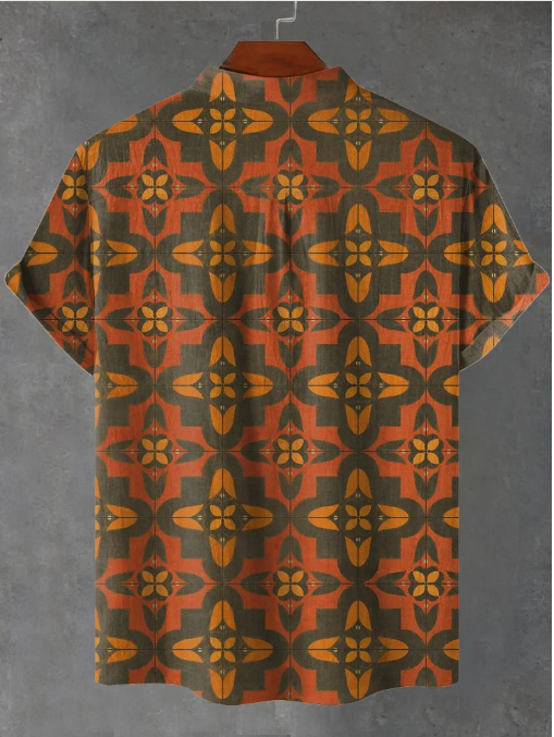 Theo Retro Wallpaper Art Print Casual Shirt