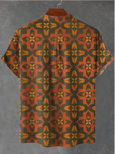 Theo Retro Wallpaper Art Print Casual Shirt