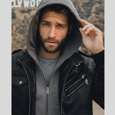 Louie | Leather Jacket with Removable Hood