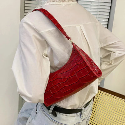 Tilly™ | Shiny Shoulder Bag with Alligator Pattern