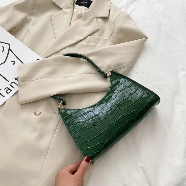 Tilly™ | Shiny Shoulder Bag with Alligator Pattern