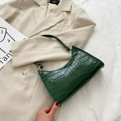 Tilly™ | Shiny Shoulder Bag with Alligator Pattern