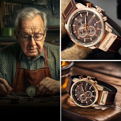 Elegant Quartz Watch with Leather Strap™
