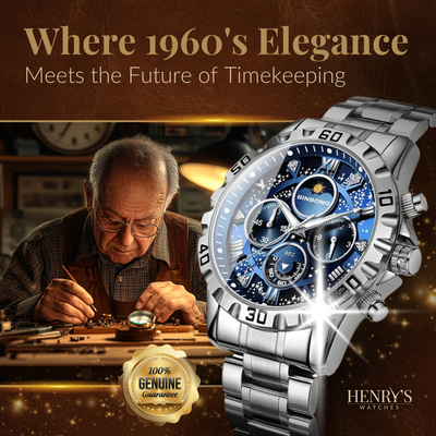 Luxury Chronograph Watch with Metal Band