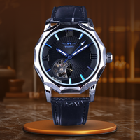 Blue with leather strap