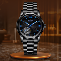 Blue with metal band