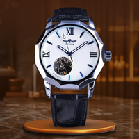 White with leather strap