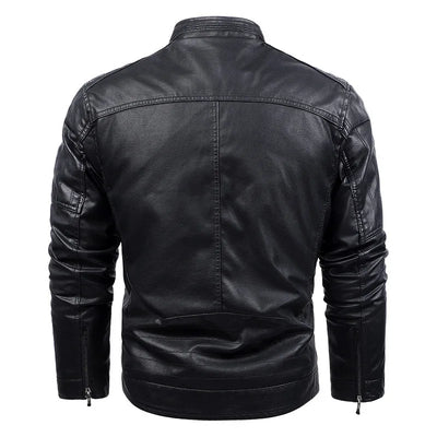 Johan™ Sand – Beige leather jacket with standing collar and discreet details